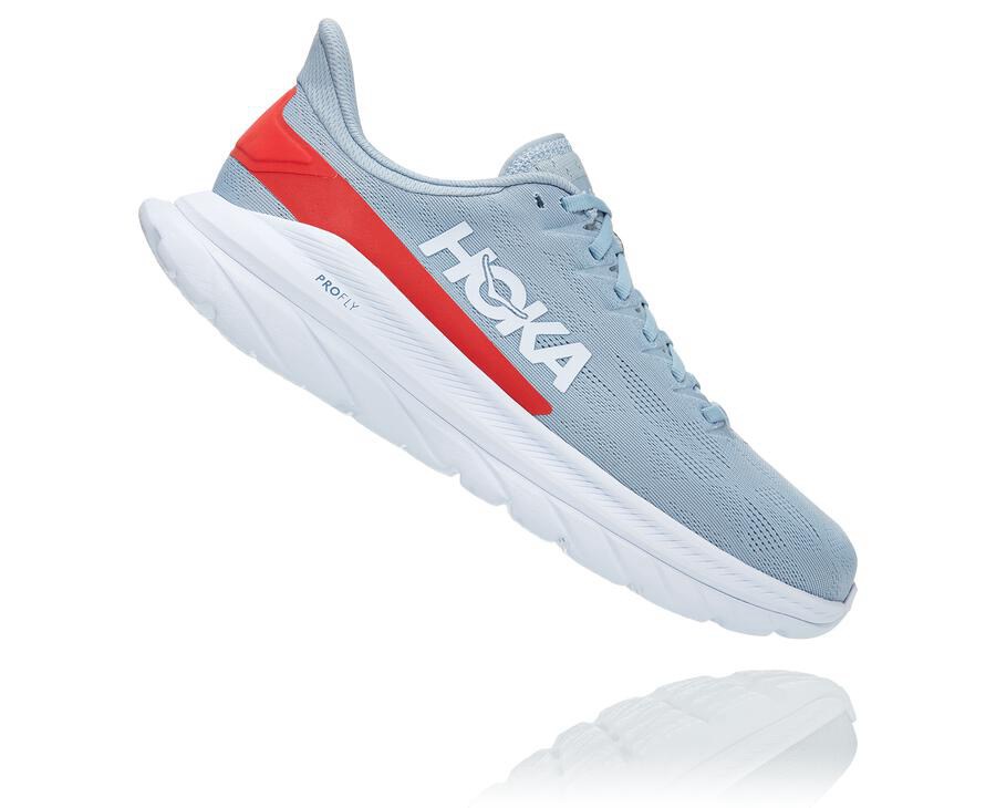 Running Shoes Mens - Hoka One One Mach 4 - Blue/White - ZTFKJLA-58